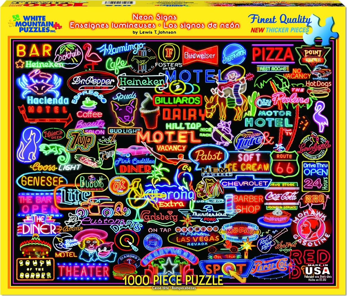 Neon Signs-Challenging Jigsaw Puzzle-White Mountain Puzzles