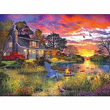 Evening Cabin - 1000 Piece - White Mountain Puzzles