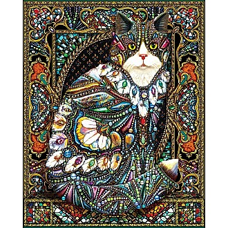Jeweled Cat - 1000 Piece - White Mountain Puzzles