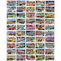 White Mountain Puzzles State Greetings Stamps 1000 Piece