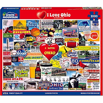 I Love Ohio - 1000 Piece - White Mountain Puzzles