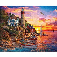 Lighthouse Sunset - 1000 Piece - White Mountain Puzzles