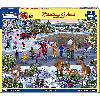 Skating Pond - Seek and Find - 1000 Piece Jigsaw Puzzle