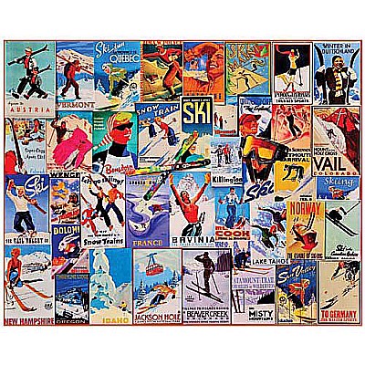 Vintage Ski Posters (1000 pc) White Mountain