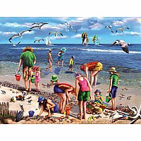 Shell Seekers Beach Jigsaw Puzzle-White Mountain Puzzles 