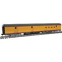 HO Scale - 85' Budd Baggage-Railway Post Office - Ready To Run - Union Pacific(R) (Armour Yellow, gray)