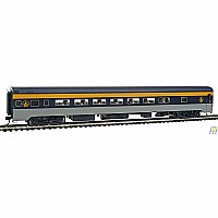 HO Scale - 85' Pullman-Standard 56-Seat Coach - Lighted - Ready To Run - Baltimore & Ohio (blue, gray, yellow)