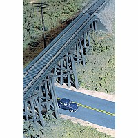 HO Scale - Trestle w/Deck Girder Bridge - Kit - 15-1/2 x 4 x 4