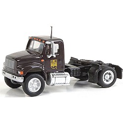 HO Scale - International(R) 4900 Single-Axle Semi Tractor Only - Assembled - United Parcel Service (Bow Tie Shield Logo; brown,