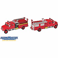 HO Scale - International(R) 4900 Crew Cab Fire Engine - Assembled - Red
