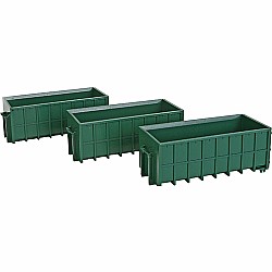 HO Scale - Large Dumpsters - Assembled - Green pkg(3)