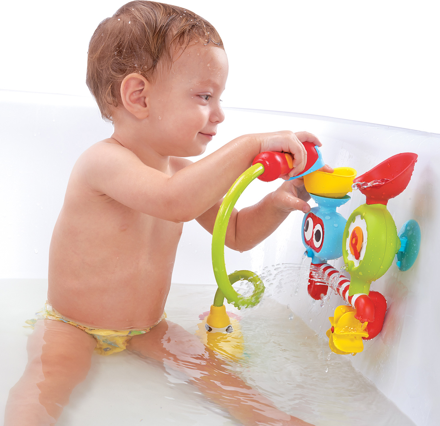 Yookidoo Kids Bath Toy Closed Box Battery Operated Water Pump with Hand Shower for Bathtime Play Generates Magical Effects Submarine Spray Station Age 2-6 Years 